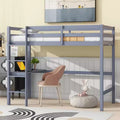 Lit mezzanine double/simple avec bureau et étagères, lits superposés en bois robustes avec échelle et barrières de sécurité pour enfants, adolescents