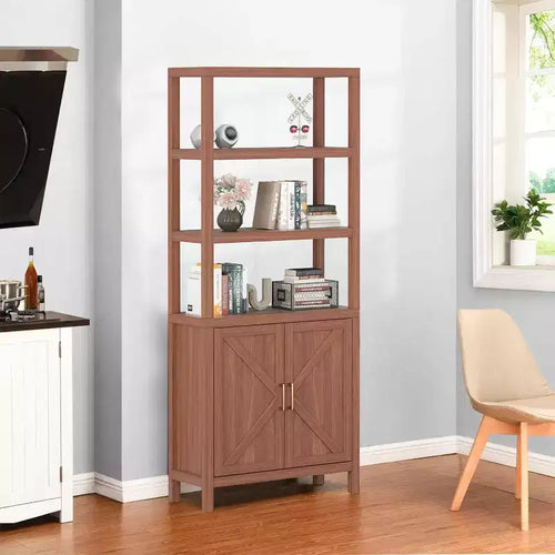 Étagère à 3 niveaux avec lumières LED, étagère de présentation en bois de 147 cm de haut, étagère de rangement ouverte, chambre, salon, bureau