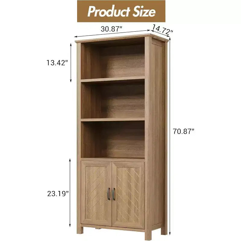 Étagère à 3 niveaux avec lumières LED, étagère de présentation en bois de 147 cm de haut, étagère de rangement ouverte, chambre, salon, bureau