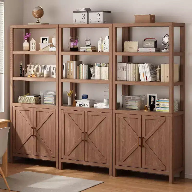Étagère à 3 niveaux avec lumières LED, étagère de présentation en bois de 147 cm de haut, étagère de rangement ouverte, chambre, salon, bureau
