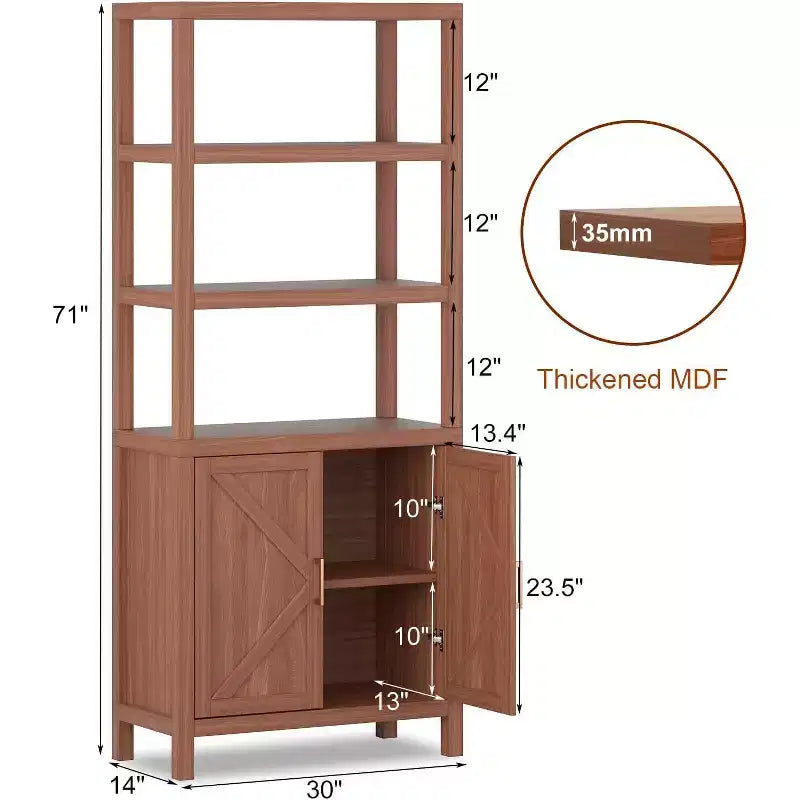 Étagère à 3 niveaux avec lumières LED, étagère de présentation en bois de 147 cm de haut, étagère de rangement ouverte, chambre, salon, bureau