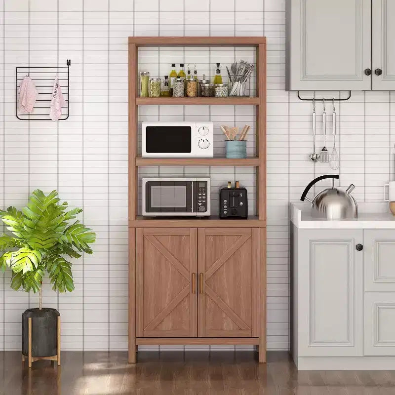 Étagère à 3 niveaux avec lumières LED, étagère de présentation en bois de 147 cm de haut, étagère de rangement ouverte, chambre, salon, bureau