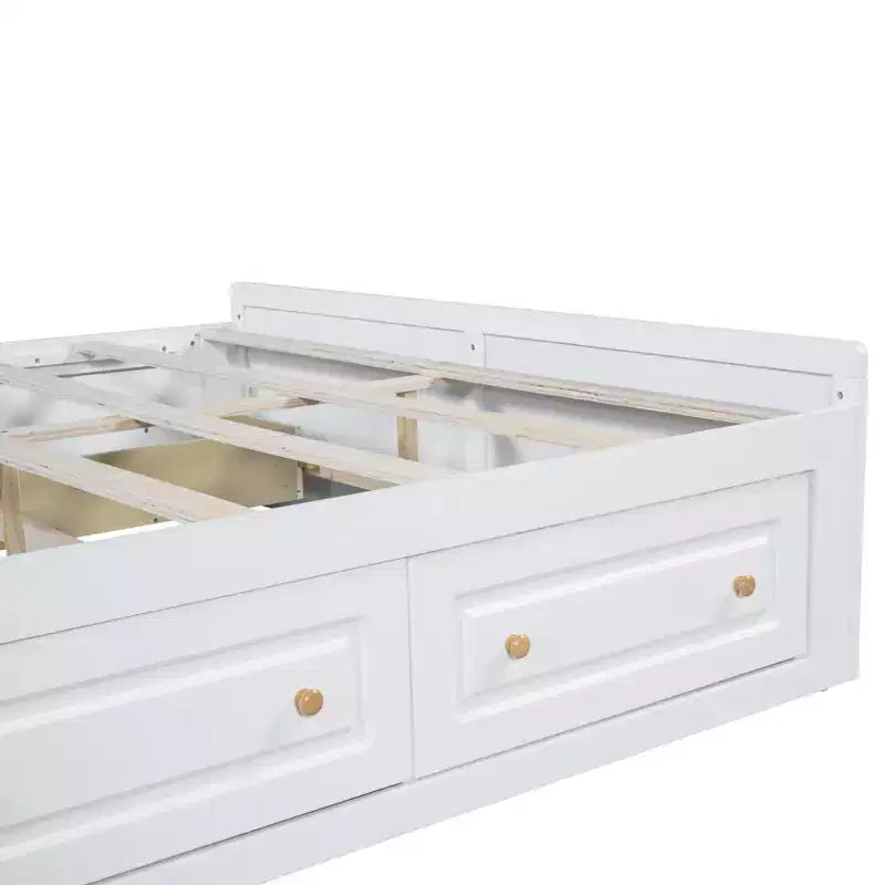 Cadre de lit plateforme Queen en bois avec 6 tiroirs