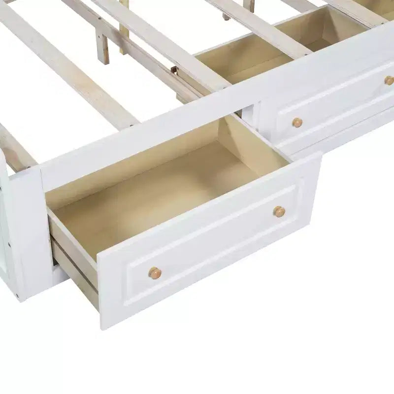 Cadre de lit plateforme Queen en bois avec 6 tiroirs