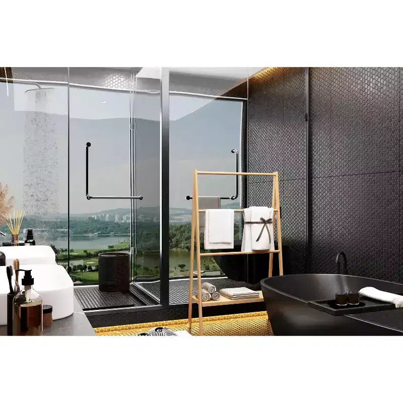Porte-serviettes sur pied, porte-serviettes de sol avec étagère de rangement inférieure, texture naturelle, étagère de présentation autoportante pour buanderie, salle de bain