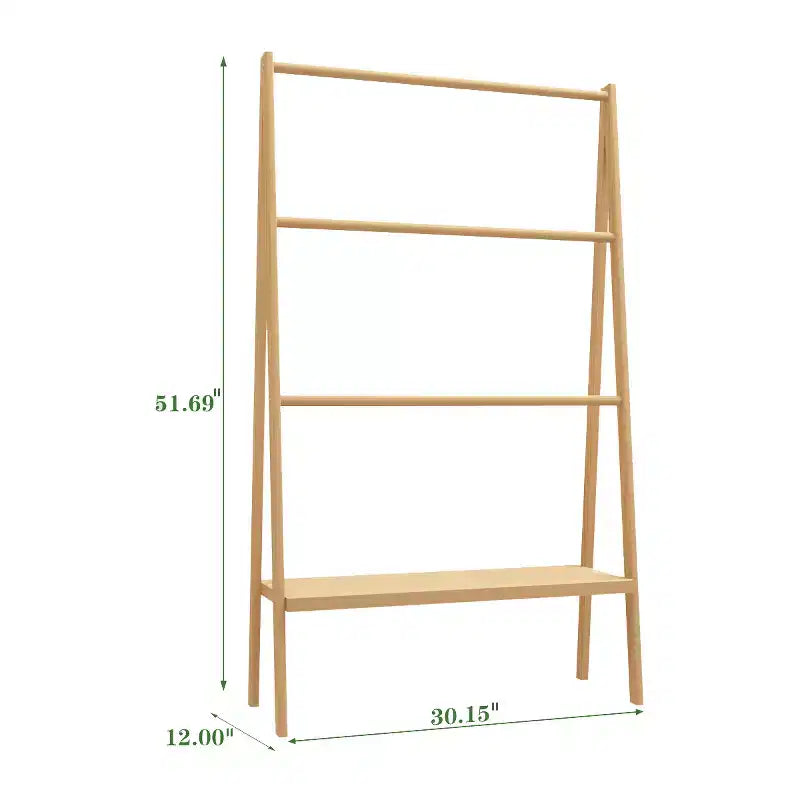 Porte-serviettes sur pied, porte-serviettes de sol avec étagère de rangement inférieure, texture naturelle, étagère de présentation autoportante pour buanderie, salle de bain