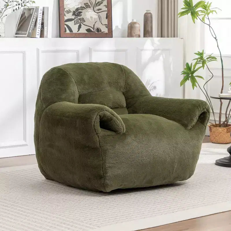 Pouf Poire Confortable avec Dossier Rembourré en Mousse Canapé Paresseux pour Salon Chambre Appartement Adultes et Enfants