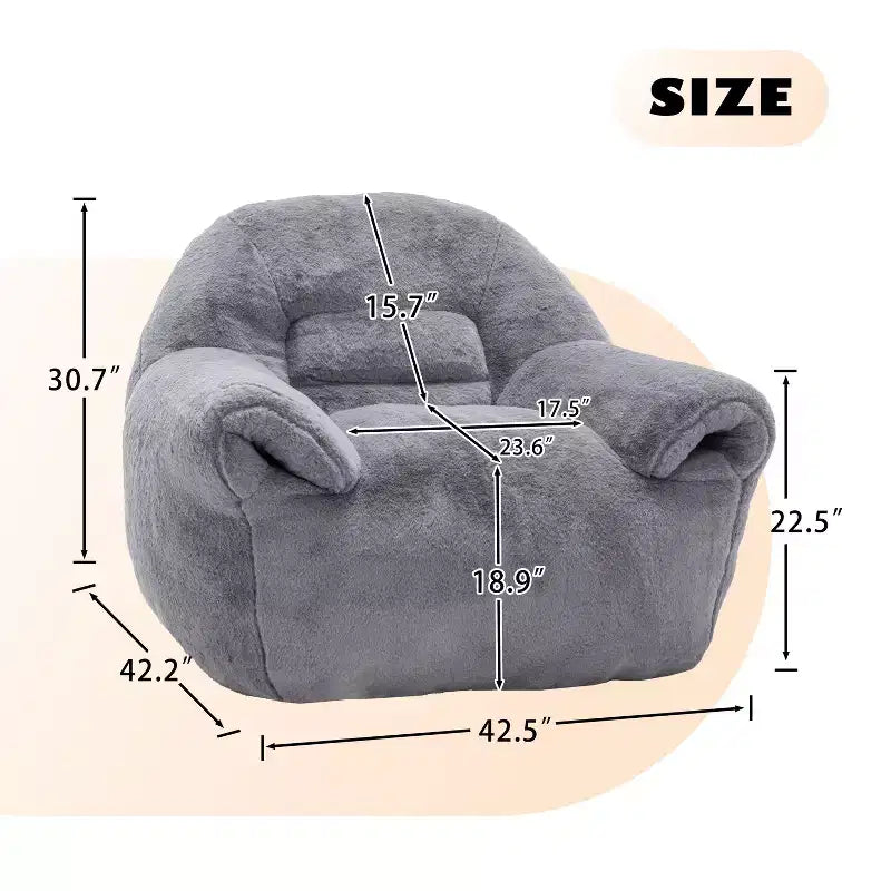 Pouf Poire Confortable avec Dossier Rembourré en Mousse Canapé Paresseux pour Salon Chambre Appartement Adultes et Enfants