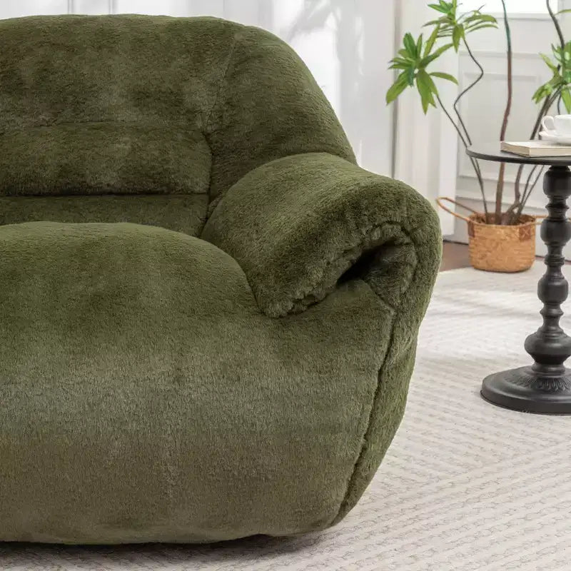 Pouf Poire Confortable avec Dossier Rembourré en Mousse Canapé Paresseux pour Salon Chambre Appartement Adultes et Enfants