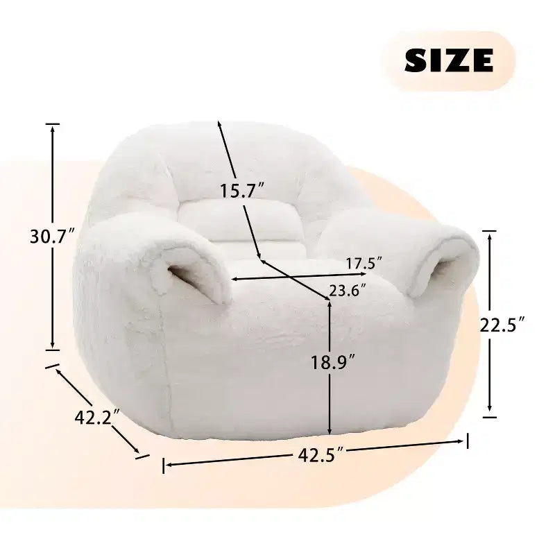Pouf Poire Confortable avec Dossier Rembourré en Mousse Canapé Paresseux pour Salon Chambre Appartement Adultes et Enfants