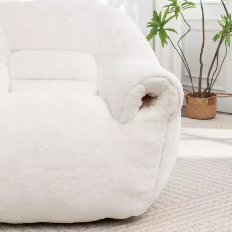 Pouf Poire Confortable avec Dossier Rembourré en Mousse Canapé Paresseux pour Salon Chambre Appartement Adultes et Enfants