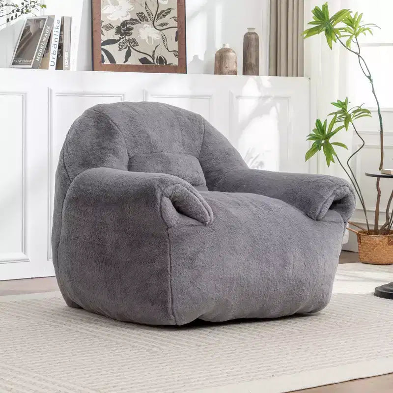 Pouf Poire Confortable avec Dossier Rembourré en Mousse Canapé Paresseux pour Salon Chambre Appartement Adultes et Enfants