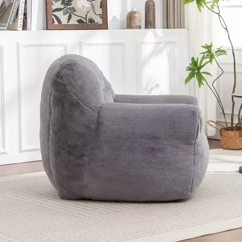 Pouf Poire Confortable avec Dossier Rembourré en Mousse Canapé Paresseux pour Salon Chambre Appartement Adultes et Enfants