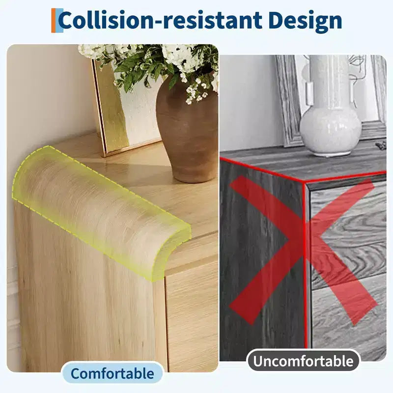 Commode à 6 tiroirs, commode de rangement moderne en bois à coins arrondis, design sans poignée
