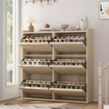 46.3 Shoe Cabinet with 6 Flip Drawers, Wooden Shoe Organizer Cabinet with Adjustable Shelf, Hidden Shoe Cabinet for Hallway, Living Room, Entryway