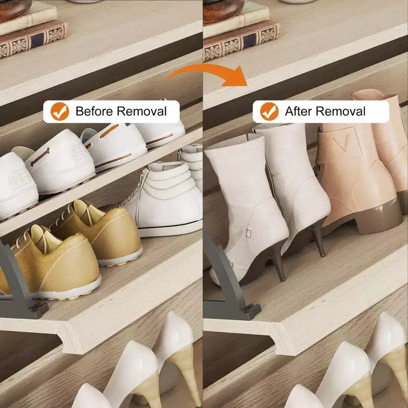 46.3 Meuble à chaussures avec 6 tiroirs basculants, Organiseur de chaussures en bois avec étagère réglable, Meuble à chaussures dissimulé pour Couloir, Salon, Entrée