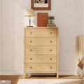 5-Drawer Dresser,Mid Century Modern Chest of Drawers,Drawer Chest Bedroom Organizer Cabinet with Metal Ring Pulls,Large Dresser Organizer for Bedroom