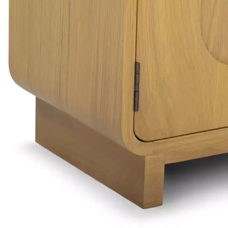 Buffet bas moderne à 2 portes avec étagère réglable et poignée encastrée