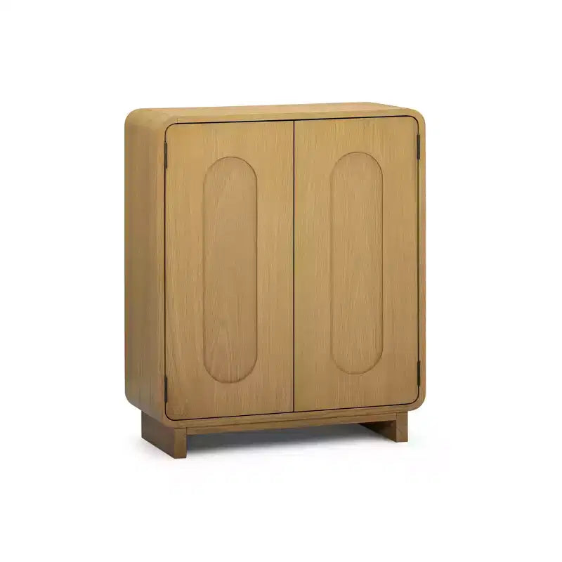 Buffet bas moderne à 2 portes avec étagère réglable et poignée encastrée