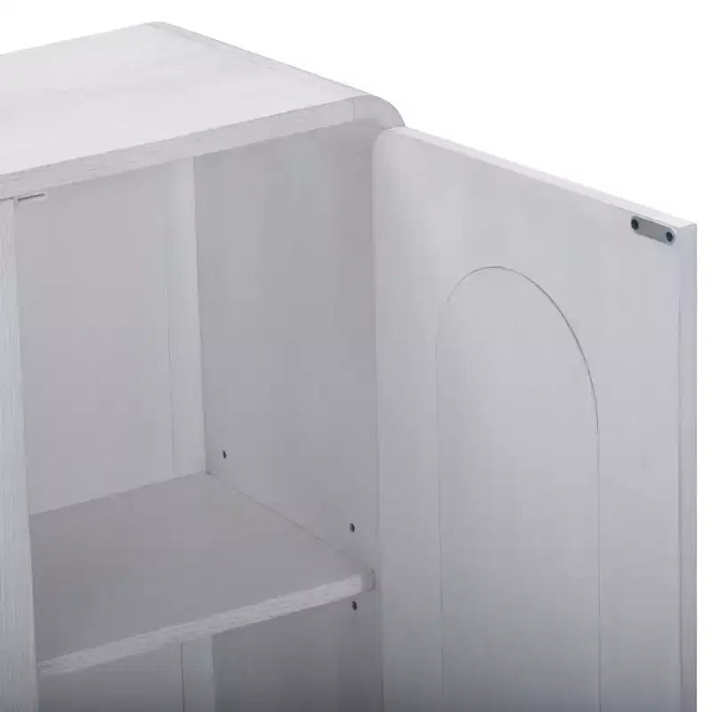 Buffet bas moderne à 2 portes avec étagère réglable et poignée encastrée