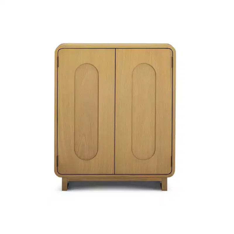 Buffet bas moderne à 2 portes avec étagère réglable et poignée encastrée