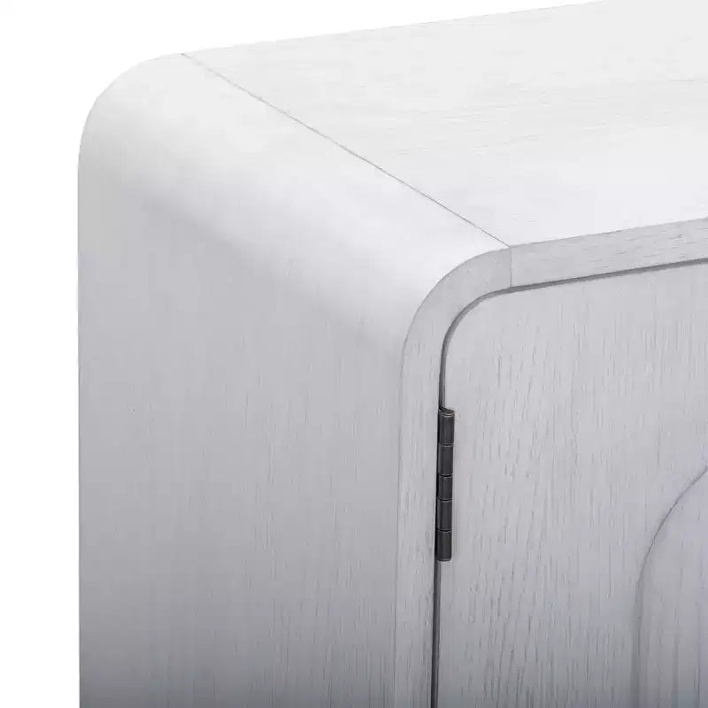 Buffet bas moderne à 2 portes avec étagère réglable et poignée encastrée