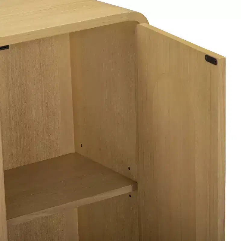 Buffet bas moderne à 2 portes avec étagère réglable et poignée encastrée
