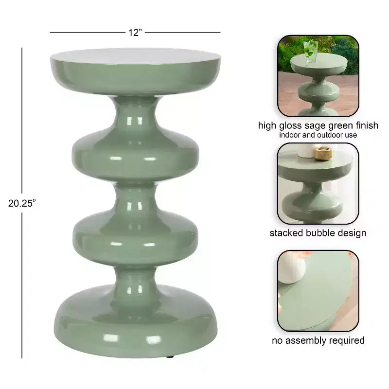 Table d'appoint ronde en métal « Modern Bubble » – Table d'appoint intérieur/extérieur