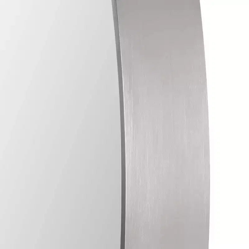 Miroir Mural Décoratif Ovale pour Coiffeuse Cadre en Acier Nickel Brossé Plaqué Moderne 20 Pouces de Large pour Salle de Bain Chambre Salon