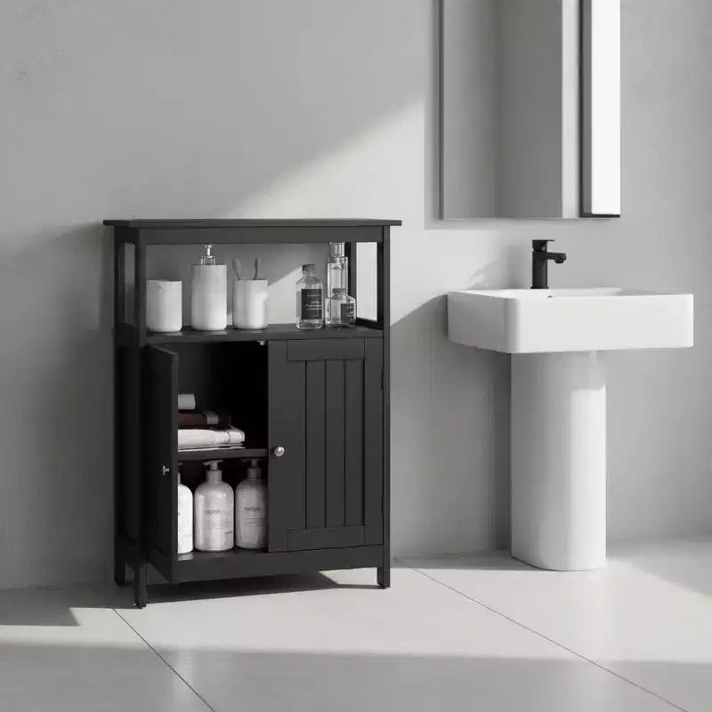 Meuble Bas de Salle de Bain à 2 Portes avec Étagère Réglable