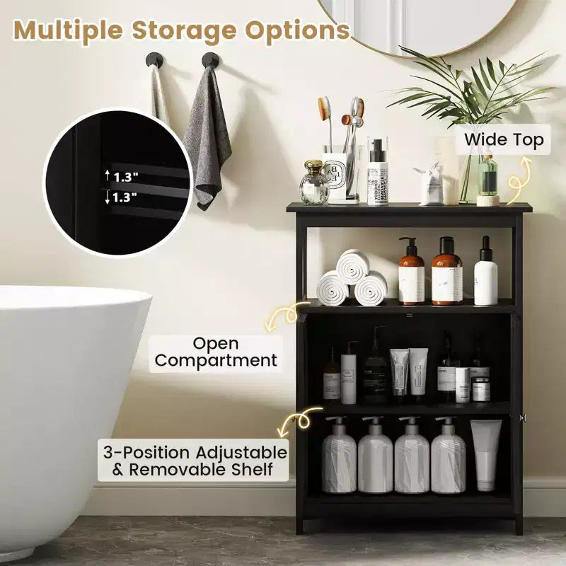 Meuble Bas de Salle de Bain à 2 Portes avec Étagère Réglable