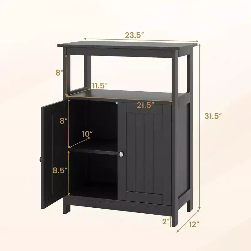 Meuble Bas de Salle de Bain à 2 Portes avec Étagère Réglable