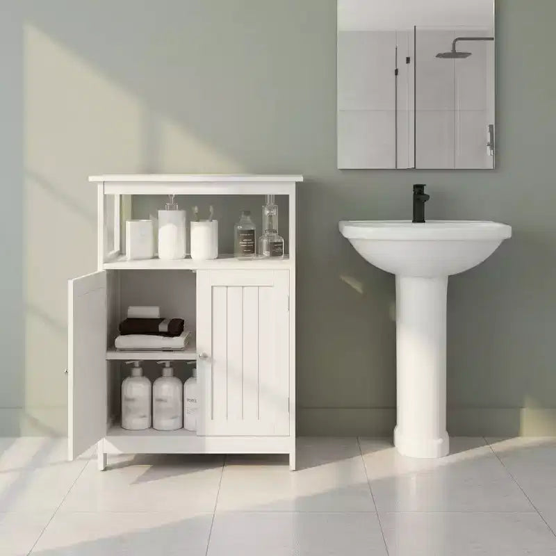 Meuble Bas de Salle de Bain à 2 Portes avec Étagère Réglable