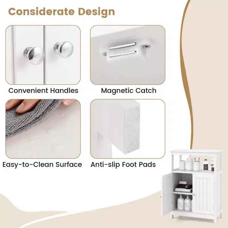 Meuble Bas de Salle de Bain à 2 Portes avec Étagère Réglable