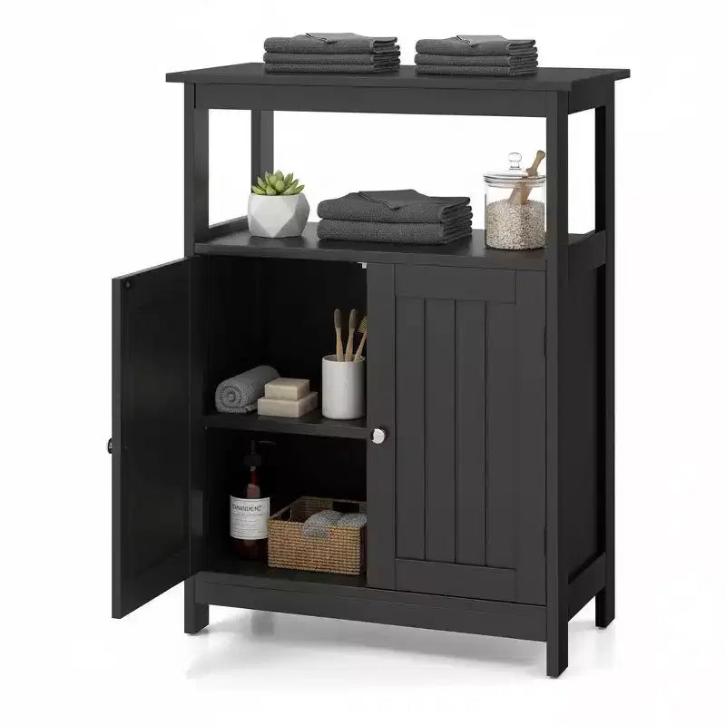 Dcolora Bathroom Floor Cabinet with 2 Doors & Adjustable Shelf