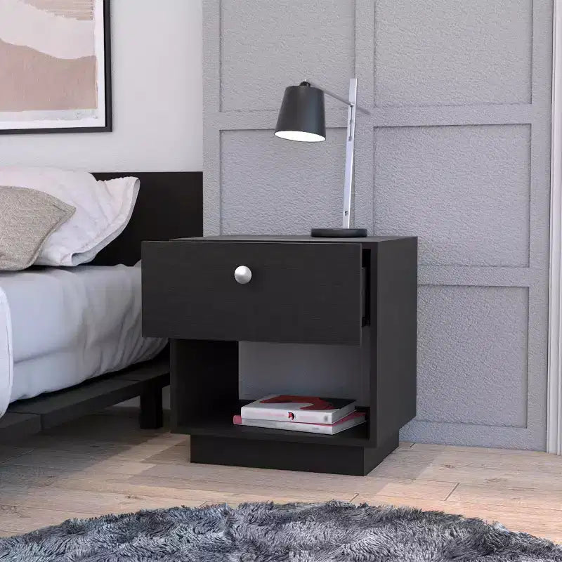 Table de Chevet 1 Tiroir Élégante et Fonctionnelle pour Chambre à Coucher et Salon