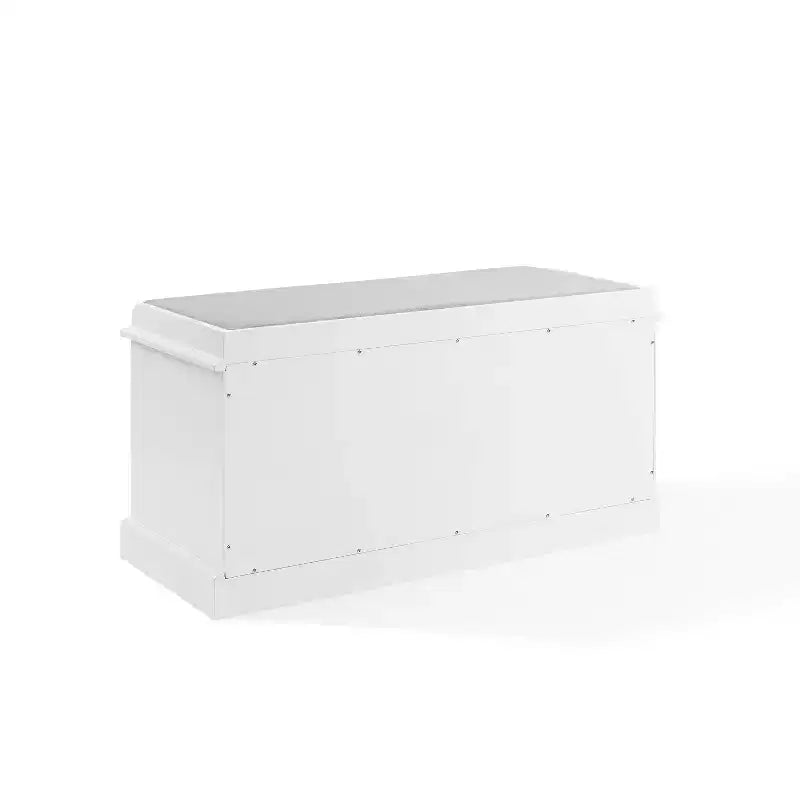 Banc de rangement d'entrée blanc/gris : Rembourré avec compartiment à chaussures, design étroit