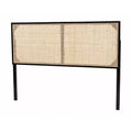 bali & pari Queen Aurelia Bayur Wood and Natural Rattan Headboard