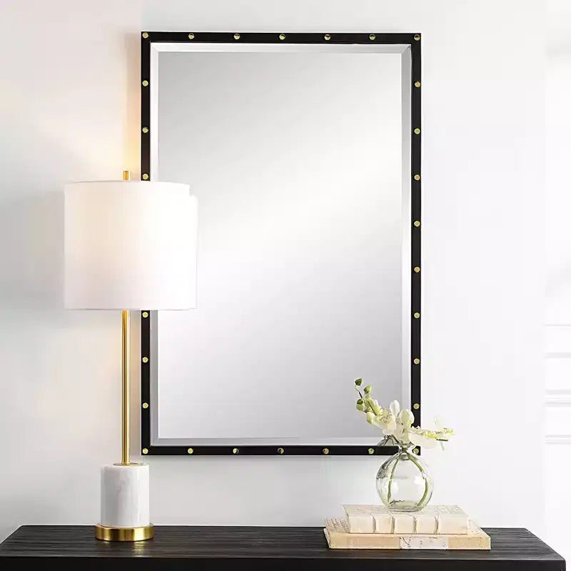 Miroir mural rectangulaire noir 24 x 36
