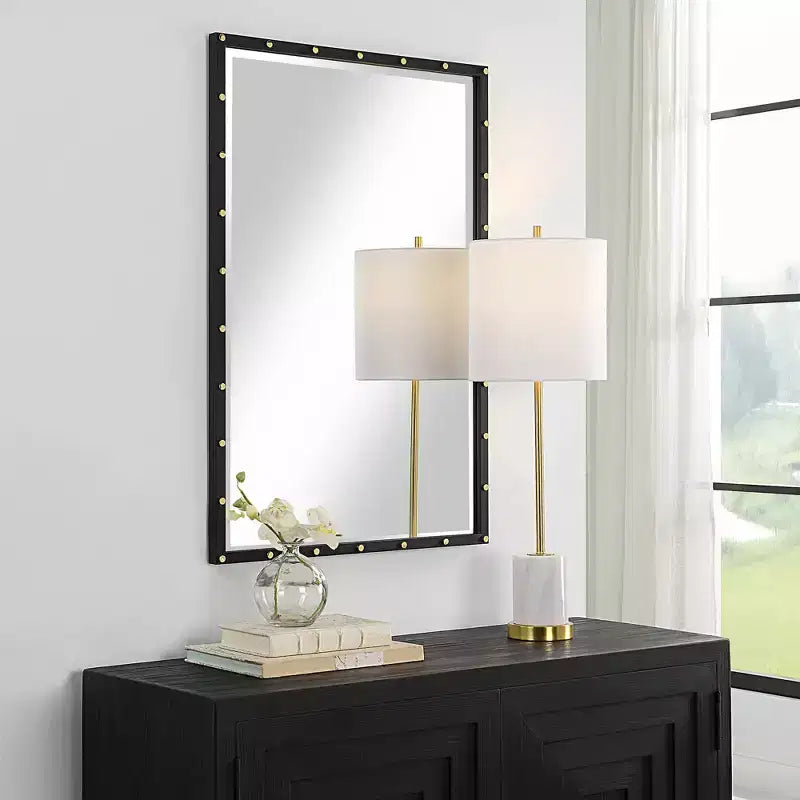Miroir mural rectangulaire noir 24 x 36